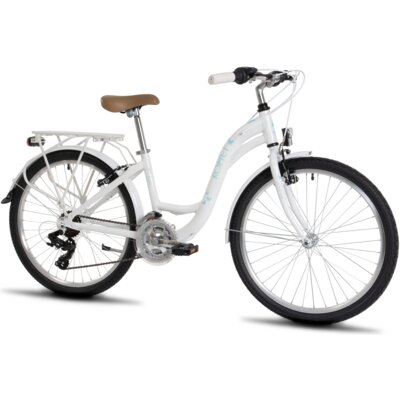 Rower młodzieżowy ROMET Panda 1 C 24 cale dla dziewczynki Biało-niebieski