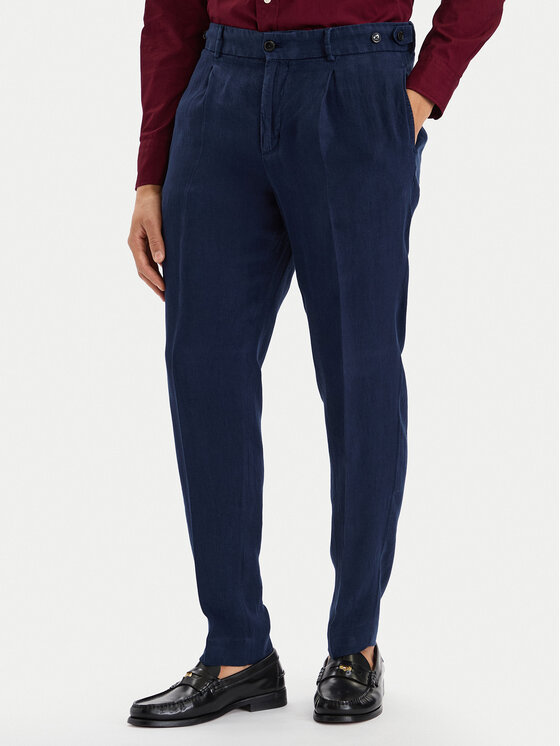 Tommy Hilfiger Spodnie materiałowe Smart Casual MW0MW42708 Granatowy Regular Fit