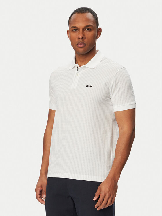 BOSS Polo Birdie 3 50559355 Biały Regular Fit