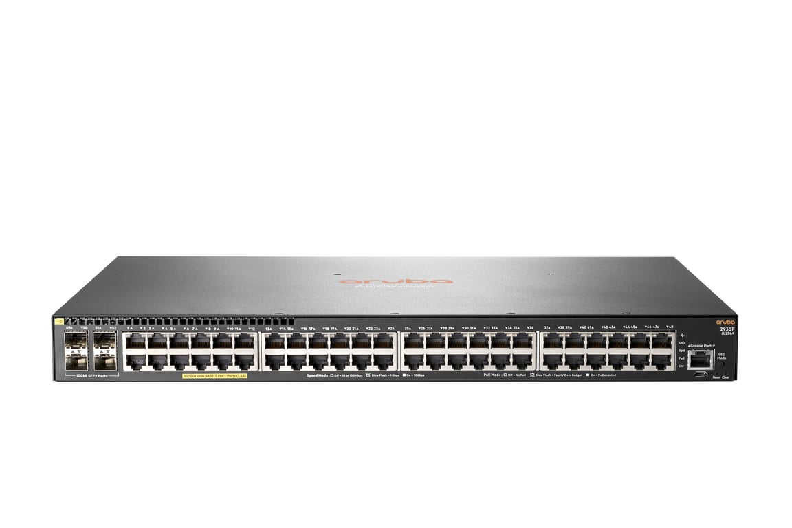 HPE Aruba 2930F 48G PoE+ 4SFP+ Zarządzany L3 Gigabit Ethernet (10/100/1000) Obsługa PoE 1U JL256A#ABB-RFB