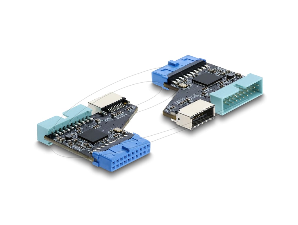 DeLOCK 67343 przejściówka do kabli USB 5 Gbps 20 pin header 2x USB 5 Gbps 20 pin header Czarny