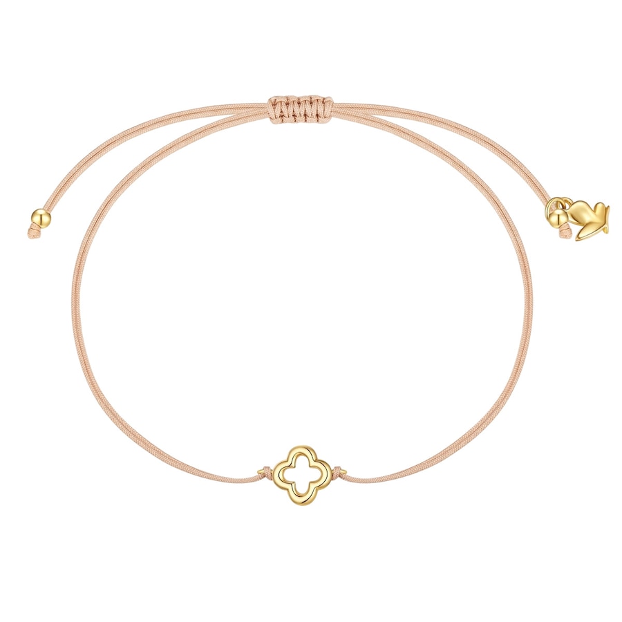 Glanzstücke München Bransoletka Koniczyna ze stali nierdzewnej w kolorze zóltego zlota Bransoletki 1 ct Damski