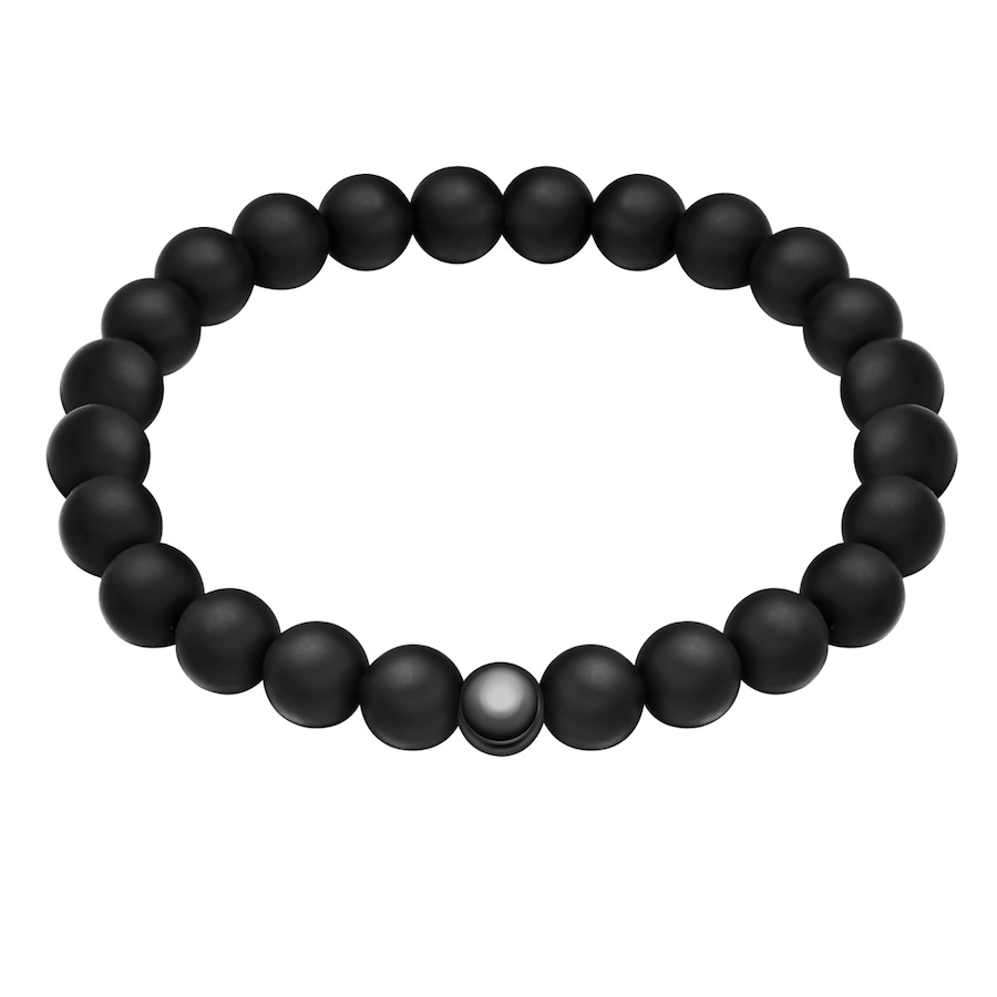 True Rebels Bransoletka ze Stali Nierdzewnej w czarnym z Onyx Bransoletki 1 ct Męskie