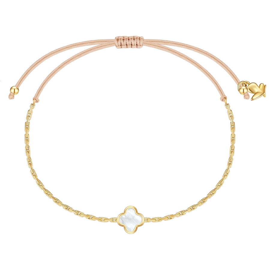 Glanzstücke München Bransoletka koniczyna ze stali nierdzewnej w zlocie z masa perlowa Bransoletki 1 ct Damski