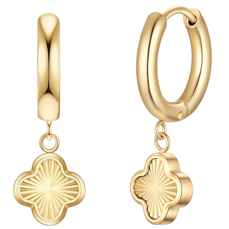 Glanzstücke München Kolczyki Creolen koniczyna ze stali nierdzewnej w zlocie 1 ct Damski