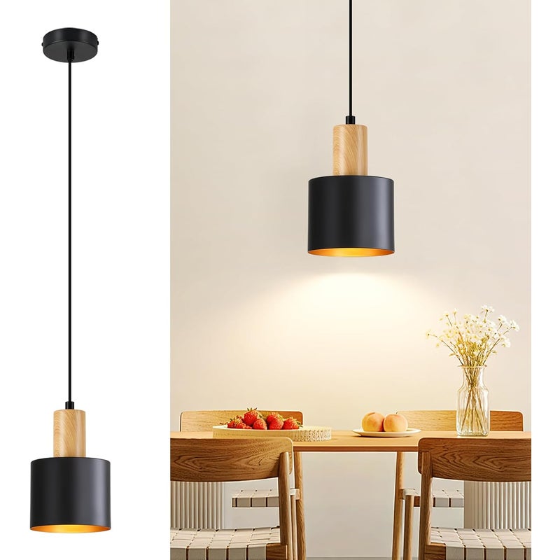 NETTLIFE Lampa wisząca Vintage Black E27, żyrandol do jadalni o regulowanej wysokości, oświetlenie kuchni i sypialni, design industrialny