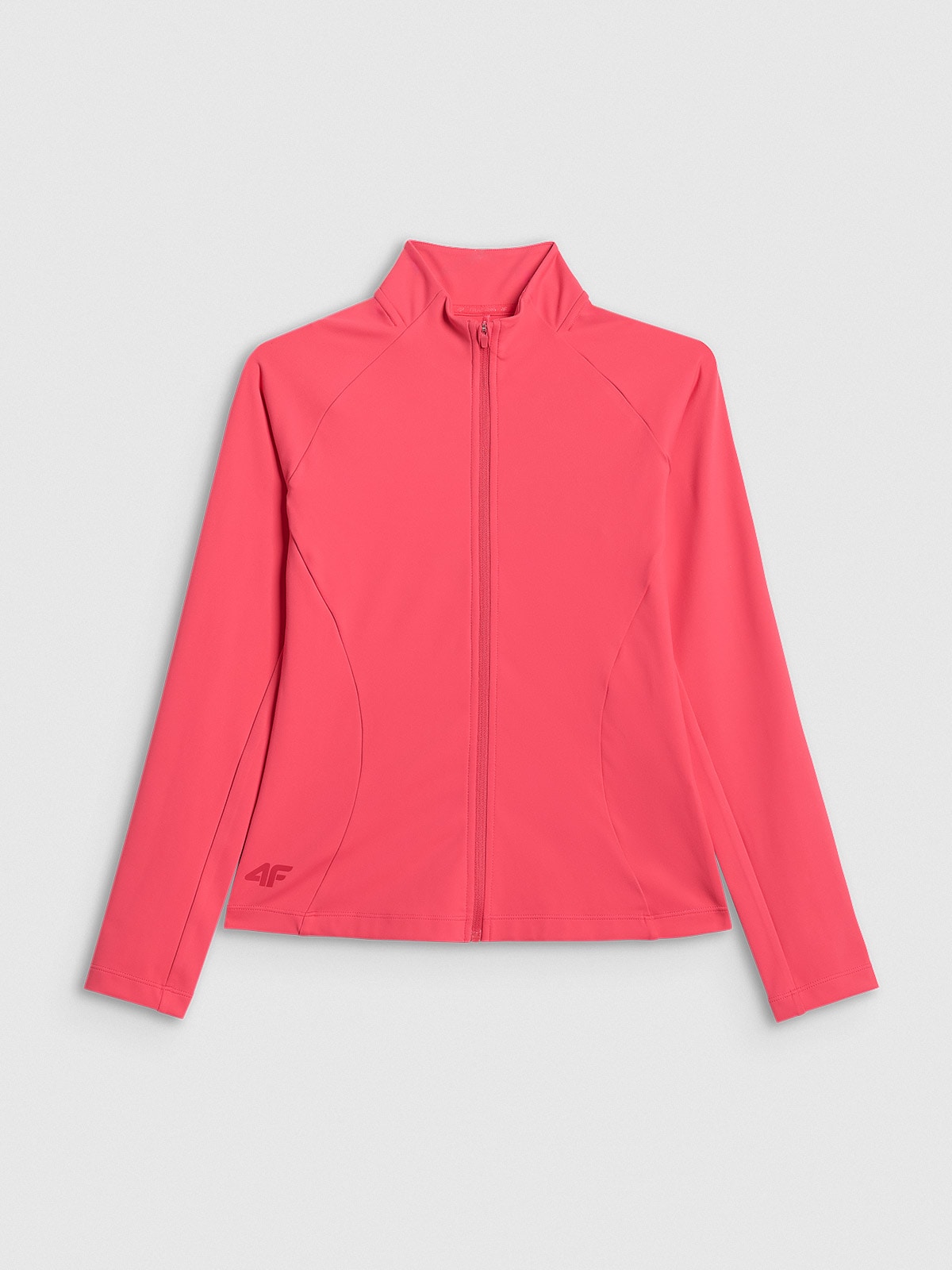 4F Bluza treningowa slim bez kaptura damska - koralowa XS