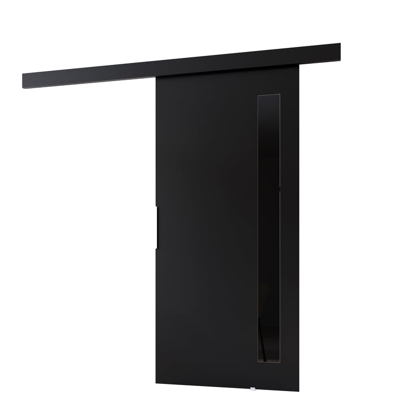 Drzwi przesuwne wewnętrzne CLEAN G 106 cm w kolorze czarnym.