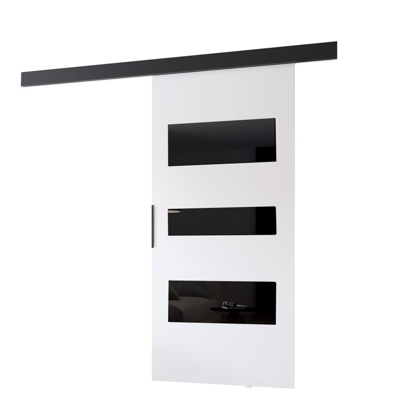 Drzwi przesuwne wewnętrzne PRIM C 86 cm biały /czarny.