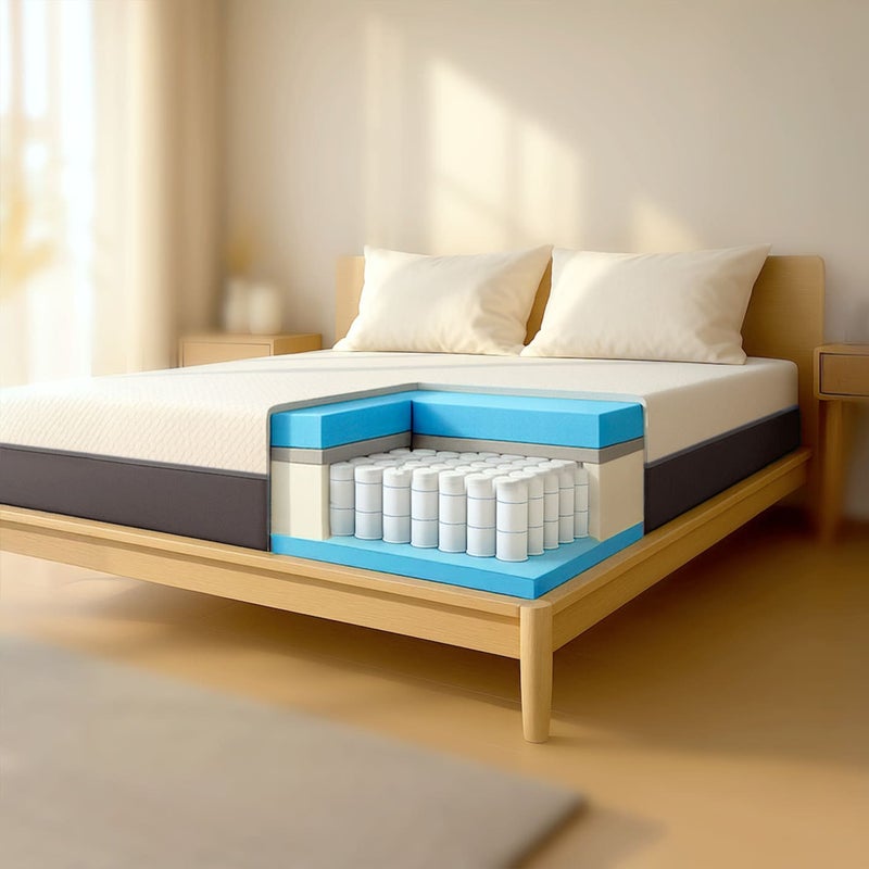 The White Stone Materac 140x190 Pianka Viscoelastyczna i Waterfoam Wysoki 22 cm Materac Ortopedyczny i Hipoalergiczny