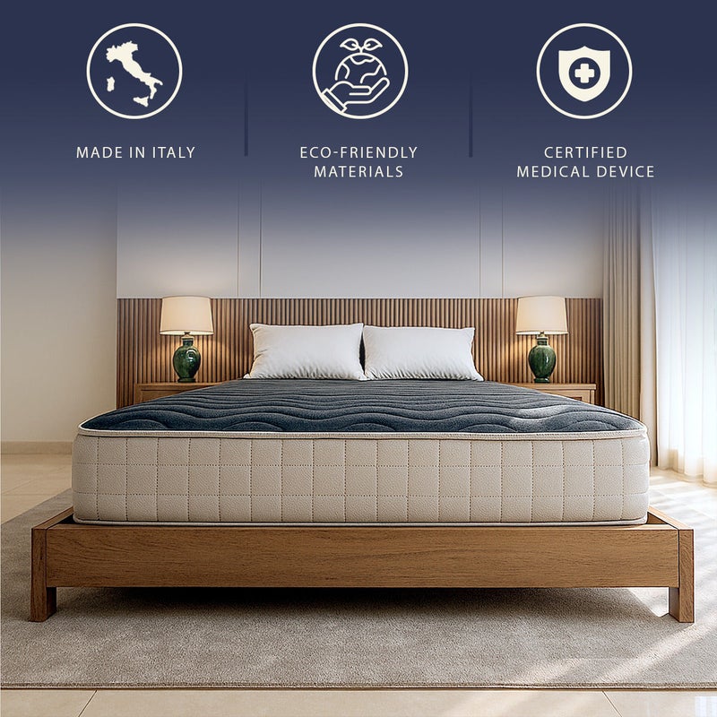 The White Stone Materac 80x190 cm z Pianki Memory Foam Wysokość 20 cm Materac Ortopedyczny 9-Strefowy, Hipoalergiczny