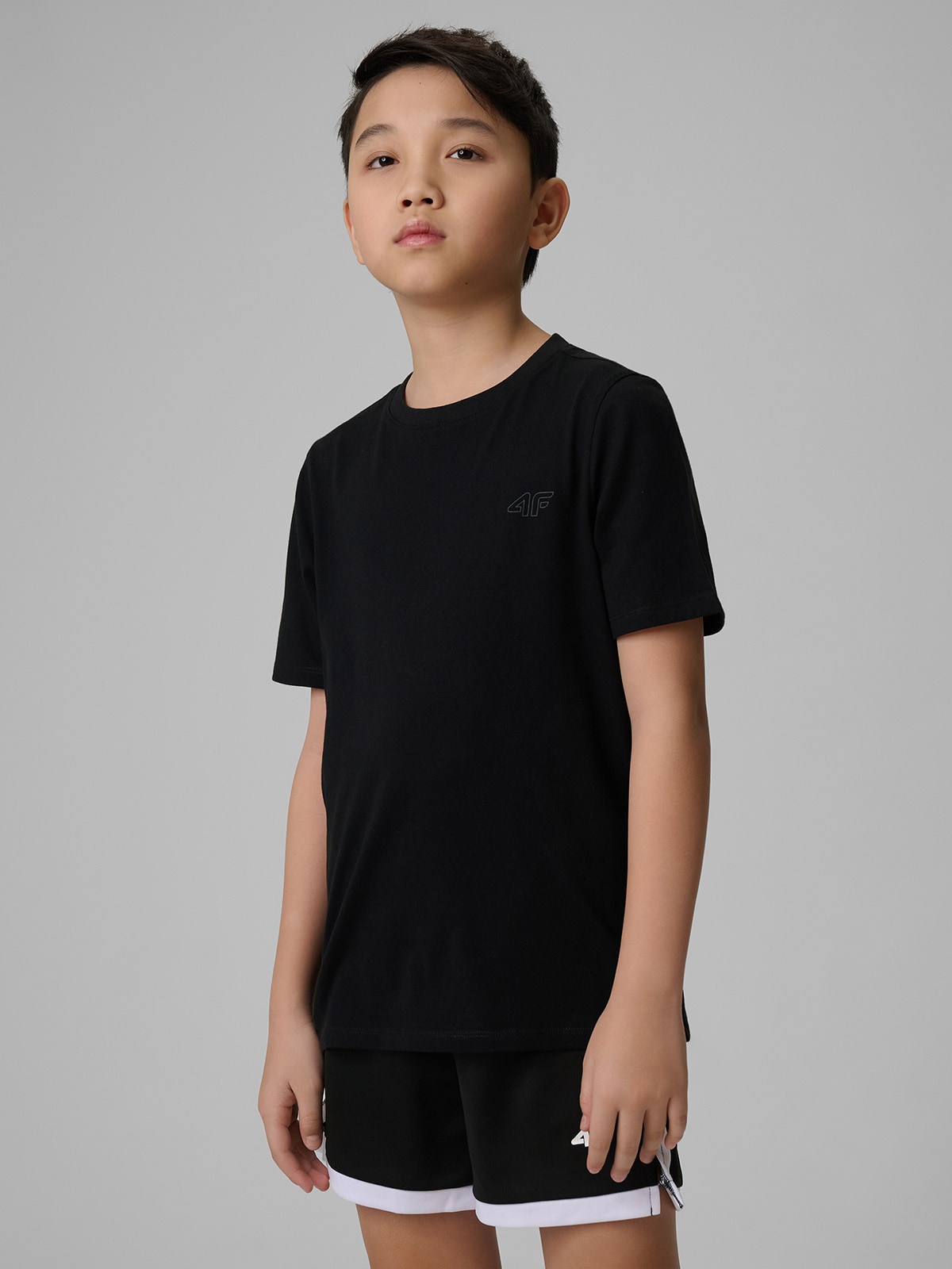 4F T-shirt regular gładki chłopięcy - biały 164 (13-14 lat)