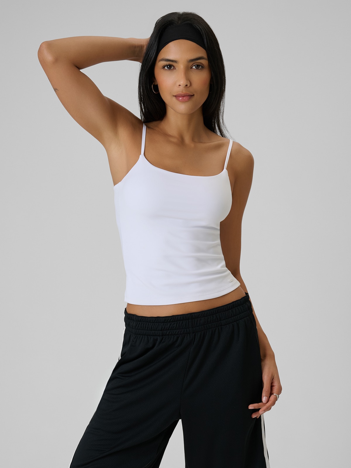 4F Top slim gładki damski - biały XS