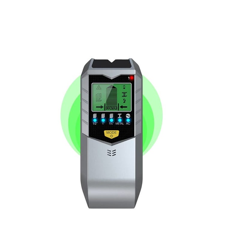 Elektroniczny detektor ścienny 5 w 1 – wykrywacz metalu, kołków i drewna z wyświetlaczem LED, dokładność pomiaru 0,01 mm