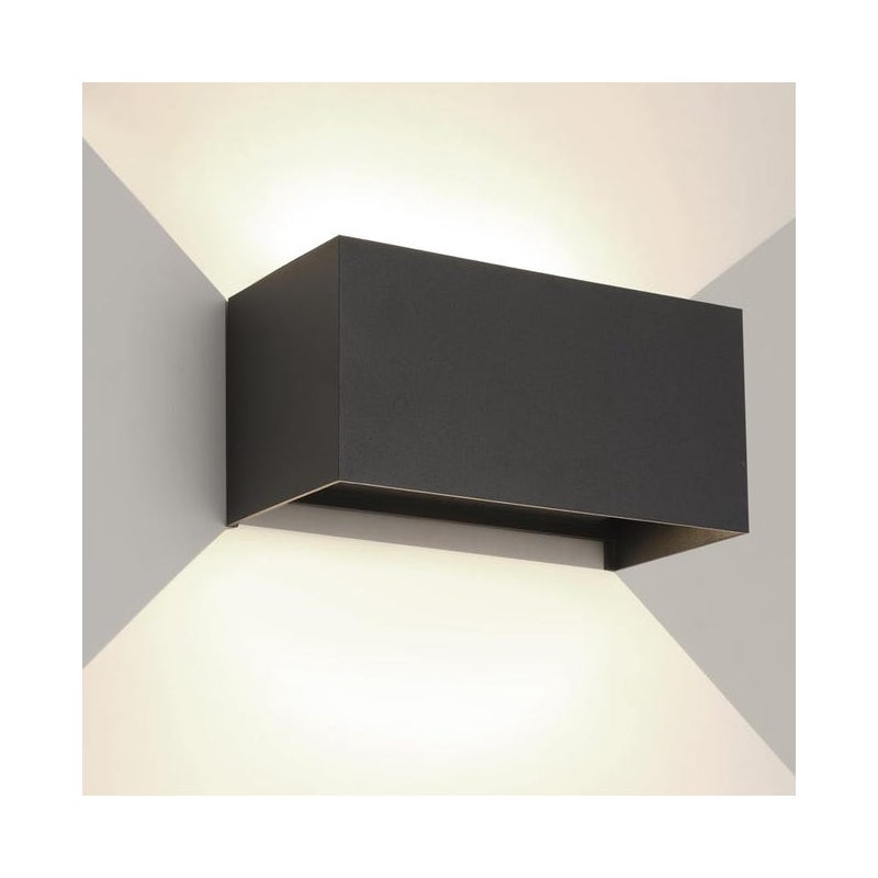 24W Zewnętrzna lampa ścienna LED IP65, aluminiowa, z regulowanym kątem, 4000K, czarna