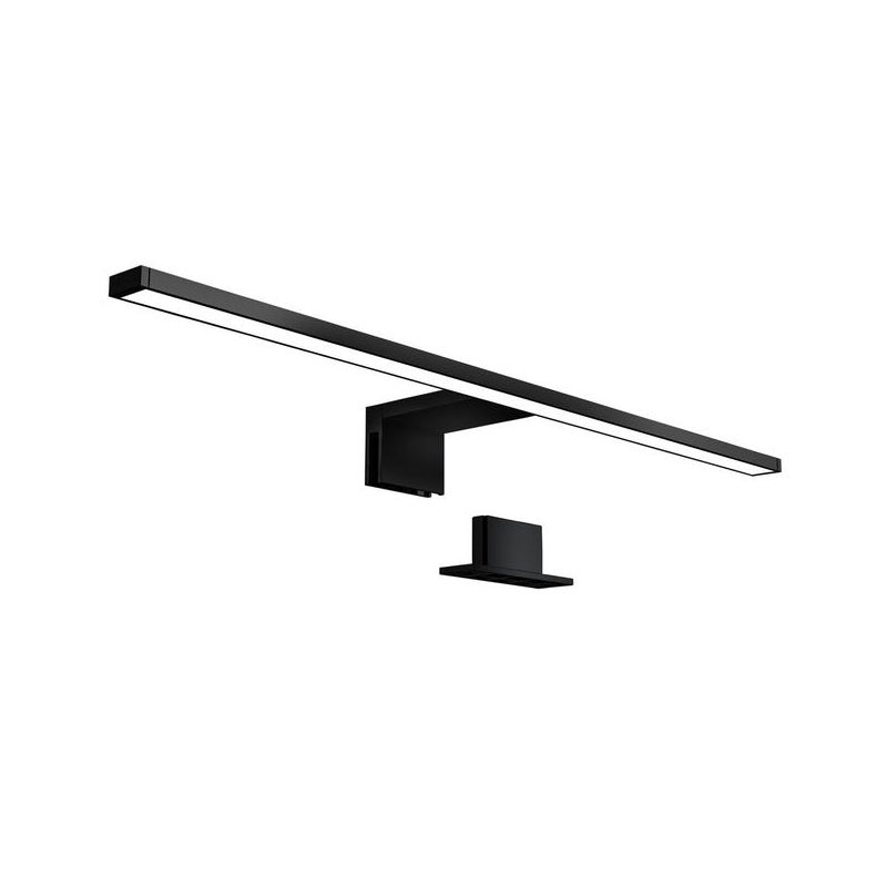 Kinkiet łazienkowy LED - czarny - 8W 780lm - 4000K - IP44 - montaż na ścianie i do lustra -
