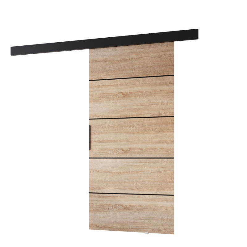 Drzwi przesuwne wewnętrzne PRIM 1 K 86 cm dąb sonoma /czarny.