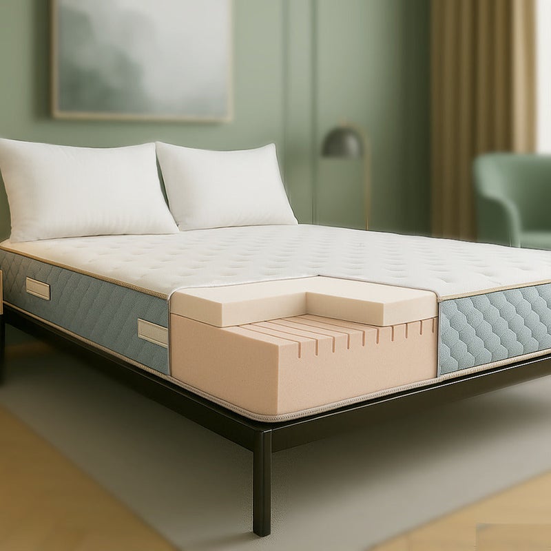 The White Stone Materac 135x190 cm z Pianki Hipoalergicznej i Memory Foam Wysokość 22 cm Antybakteryjny i Odporna na Roztocza