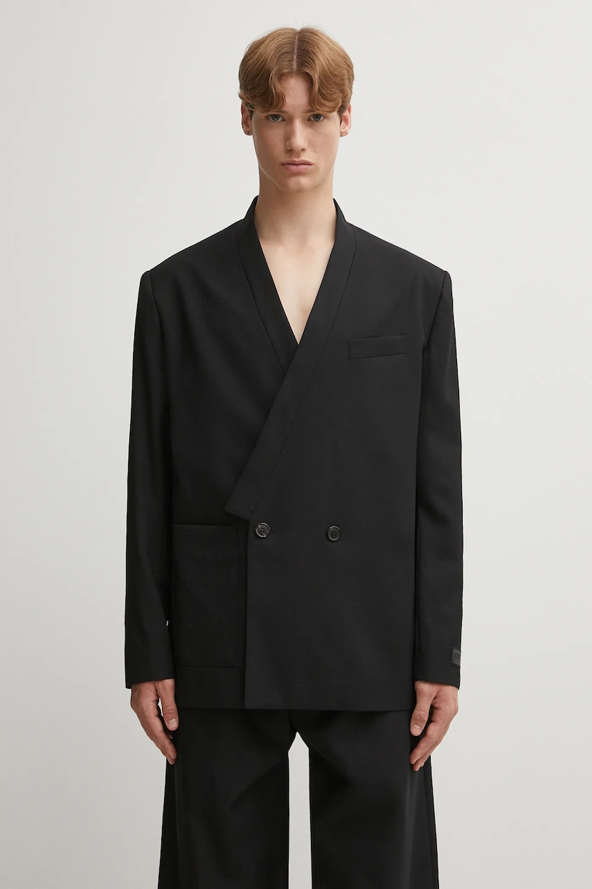 Kenzo marynarka wełniana Weave Kimono Tailored