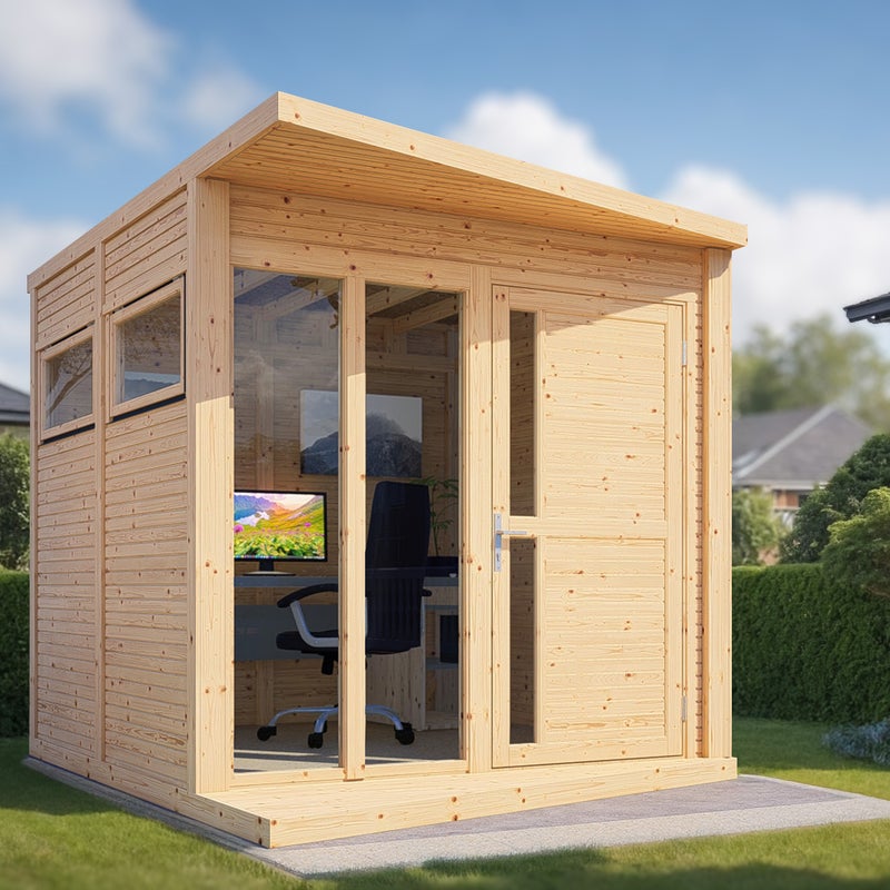 Domek ogrodowy Bertilo Concept Office z podłogą, grubość 18 mm, kolor antracytowy
