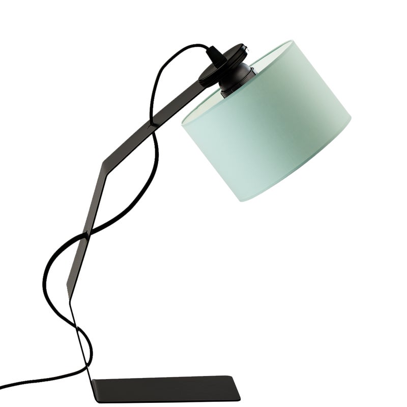 Lampka nocna na biurko lampa biurkowa LED z abażurem walec BLACHA