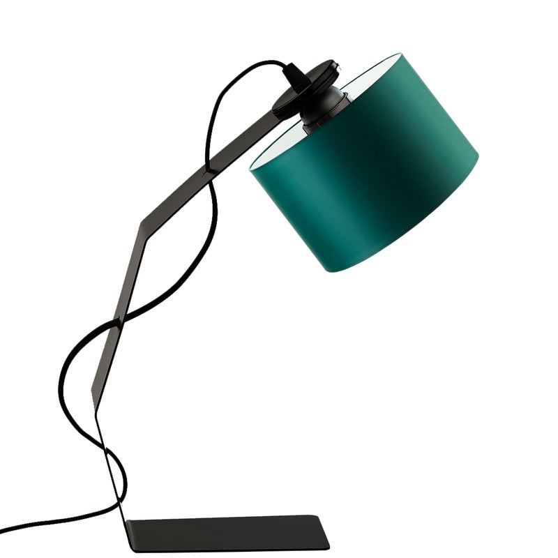 Lampka nocna na biurko lampa biurkowa LED z abażurem walec BLACHA