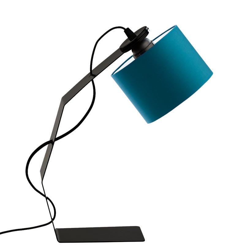 Lampka nocna na biurko lampa biurkowa LED z abażurem walec BLACHA