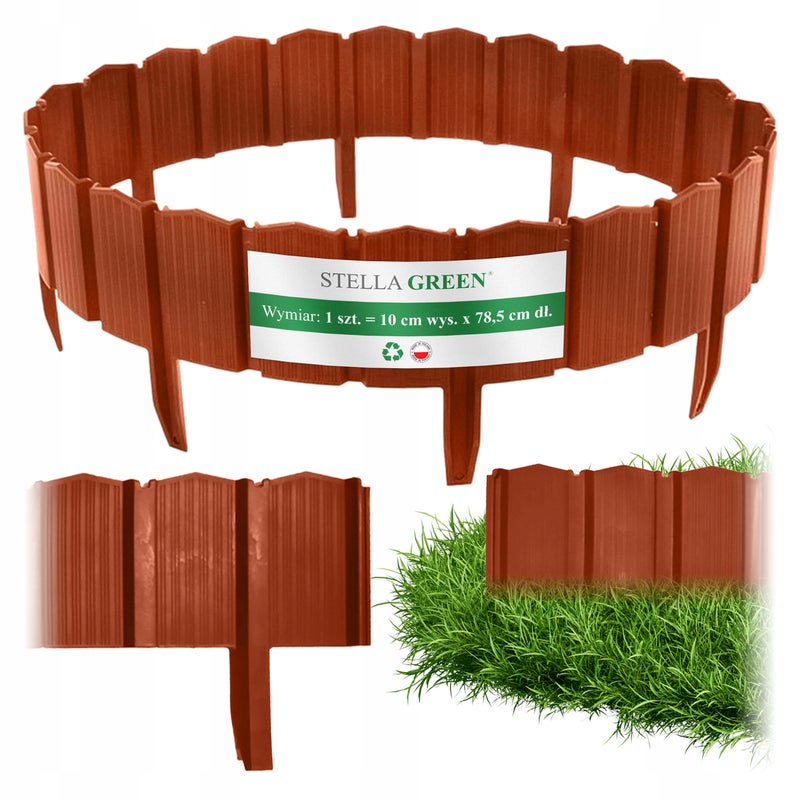 Palisada ogrodowa plastikowa trawnikowa terakota obrzeże płotek Border Stella Green
