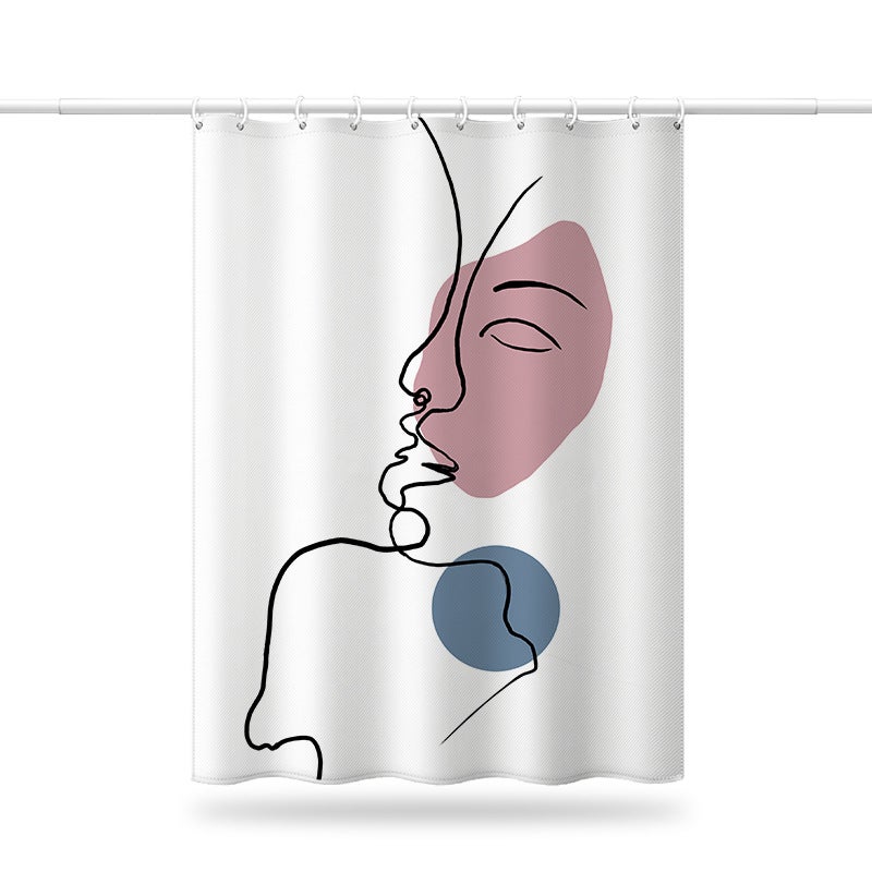 Zasłona prysznicowa anty-pleśniowa 180x200 cm, nadająca się do prania w pralce, z 12 nierdzewnymi haczykami (180x200 cm, abstrakcyjna)