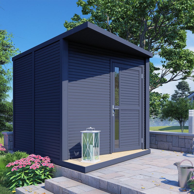 Domek ogrodowy BERTILO Concept z podłogą, grubość 18 mm, kolor antracytowy