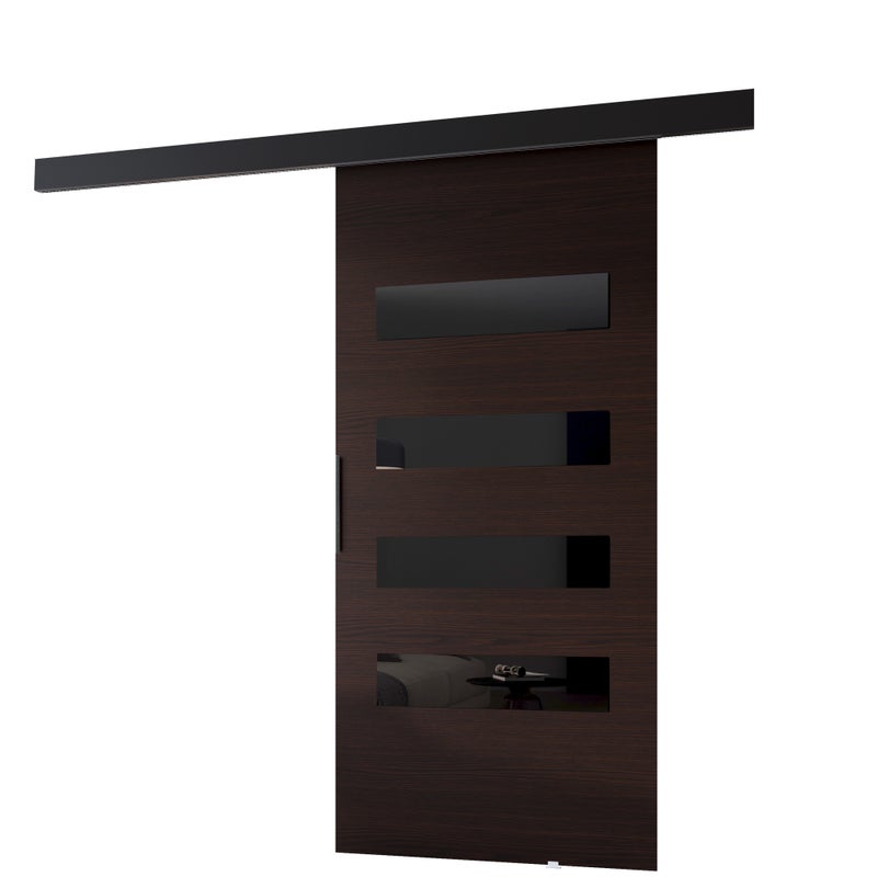 Drzwi przesuwne wewnętrzne PRIM F 86 cm wenge /czarny.