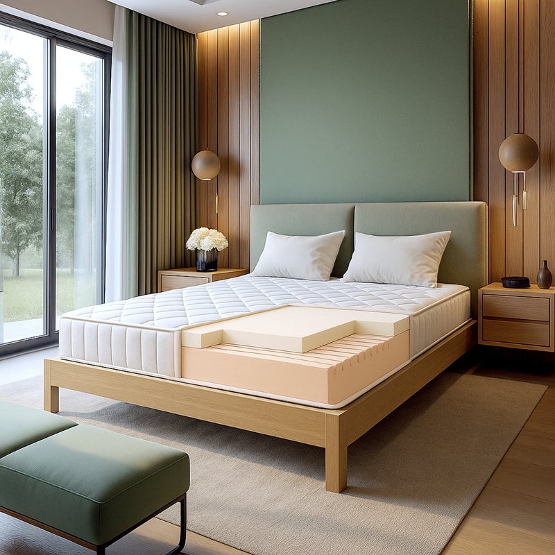 The White Stone Materac Ognioodporny 140x200 z Pianki Memory Wysokość 20 cm Ortopedyczny Pokrowiec Hipoalergiczny i Antybakteryjny