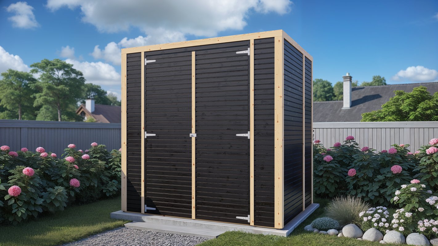 Domek ogrodowy BERTILO Box 2, grubość 18 mm, kolor czarny