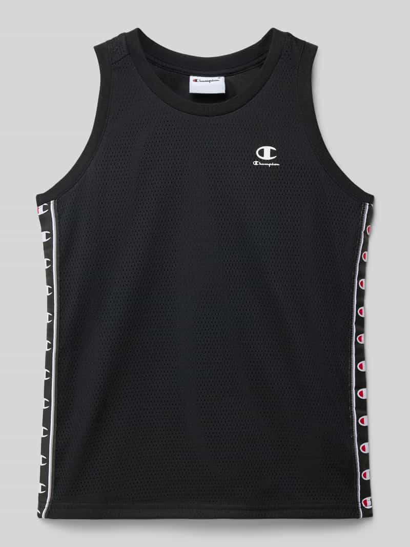 Top typu tank o kroju regular fit z siateczki z nadruk z logo