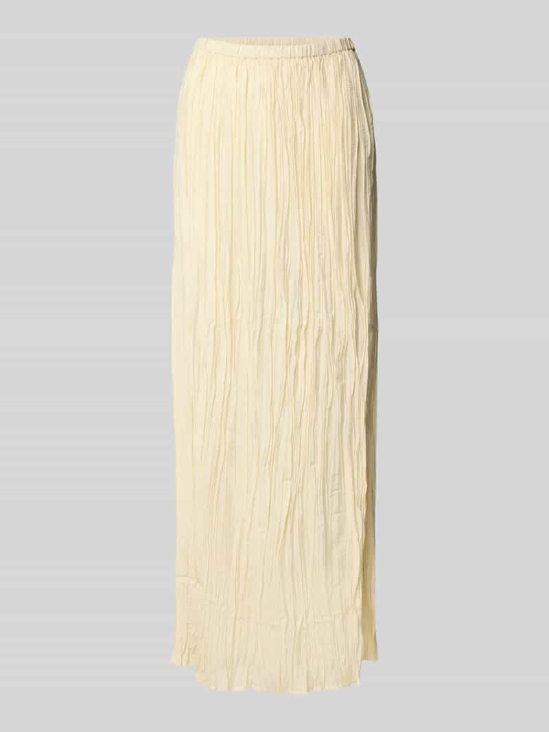 Długa spódnica z mieszanki wiskozy z fakturowanym wzorem model 'THEA'