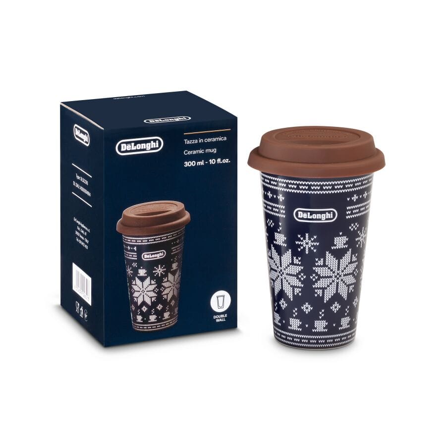 Ceramiczny kubek termiczny, motyw zimowy, 300 ml