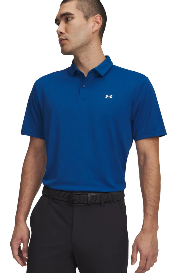 Koszulka męska polo UNDER ARMOUR Tee To Green Pique Polo niebieska