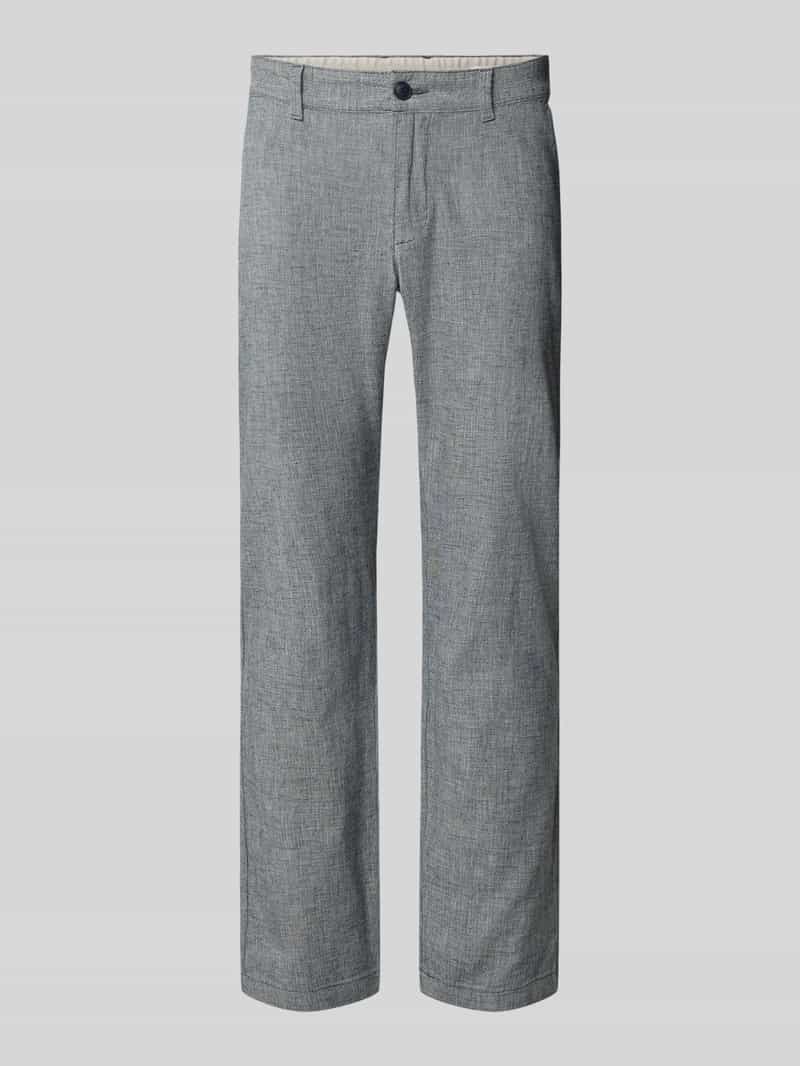 Chinosy o kroju regular fit z mieszanki bawełny i lnu model 'PHOENIX'