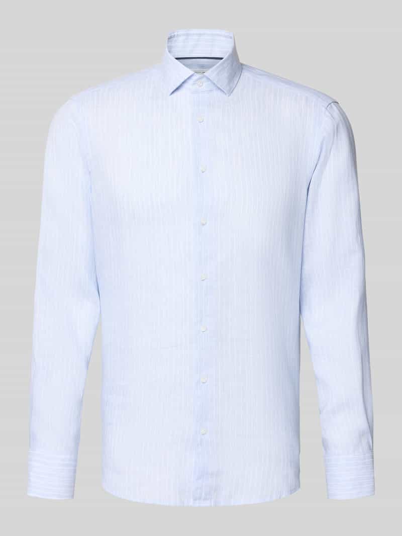 Koszula lniana o kroju regular fit z kołnierzykiem kent