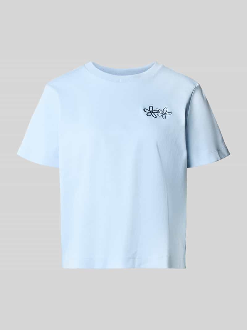 Damski t-shirt o kroju regular fit z czystej bawełny model 'SARA'