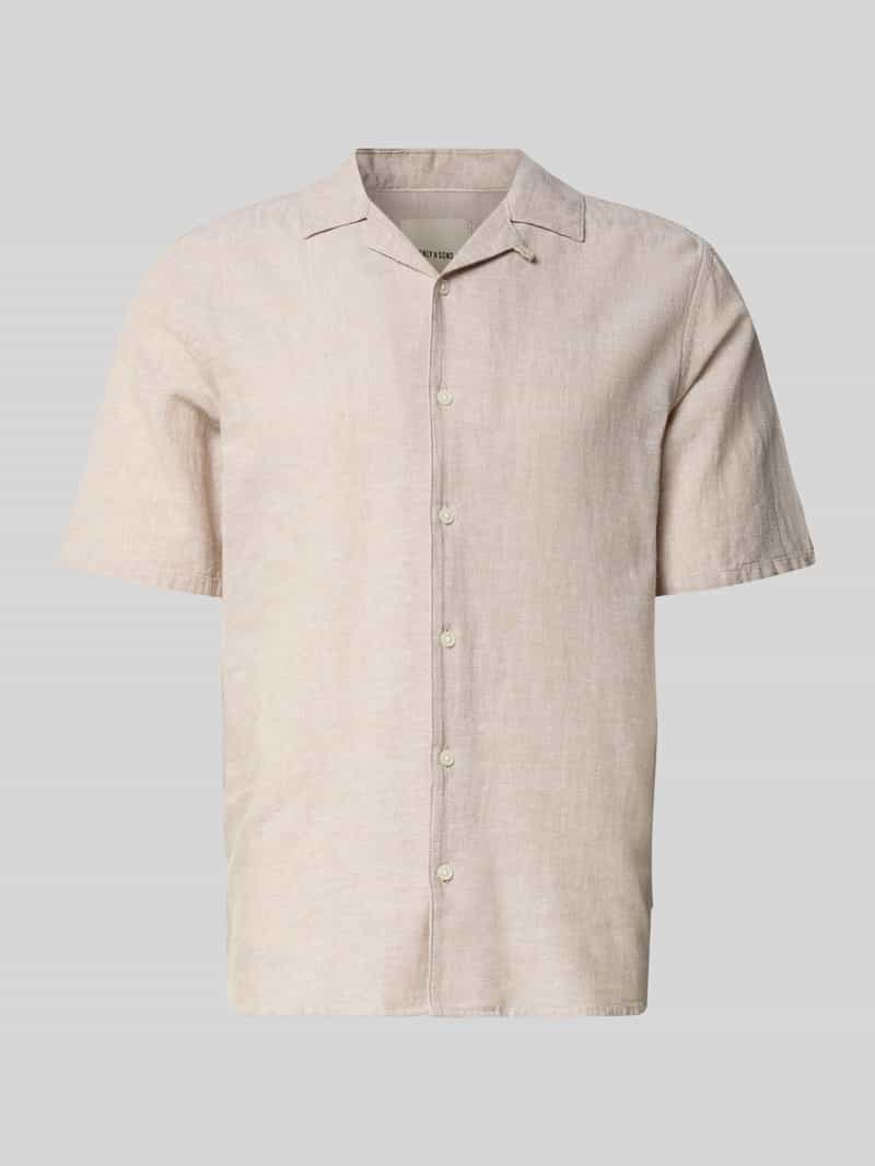 Koszula casualowa o kroju slim fit z mieszanki bawełny i lnu model 'CAIDEN'