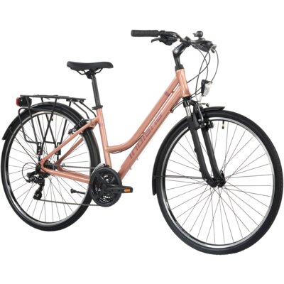 Rower trekkingowy INDIANA X-Road 1.0 D19 28 cali damski Różowo-brązowy