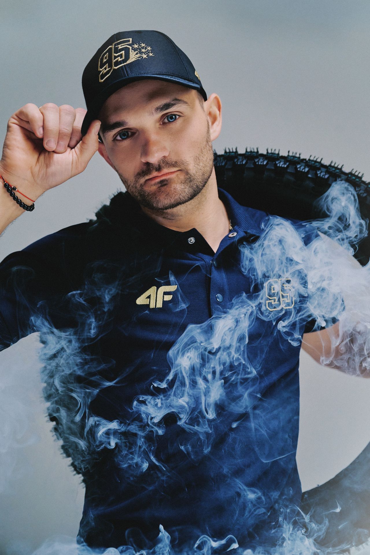 4F Koszulka polo regular męska 4F x Bartosz Zmarzlik - granatowa XXL