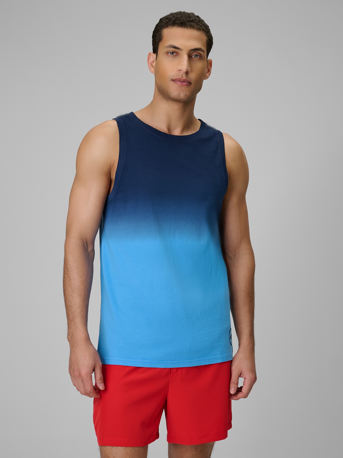 4F Koszulka bez rękawów regular z nadrukiem męska - granatowa XXL