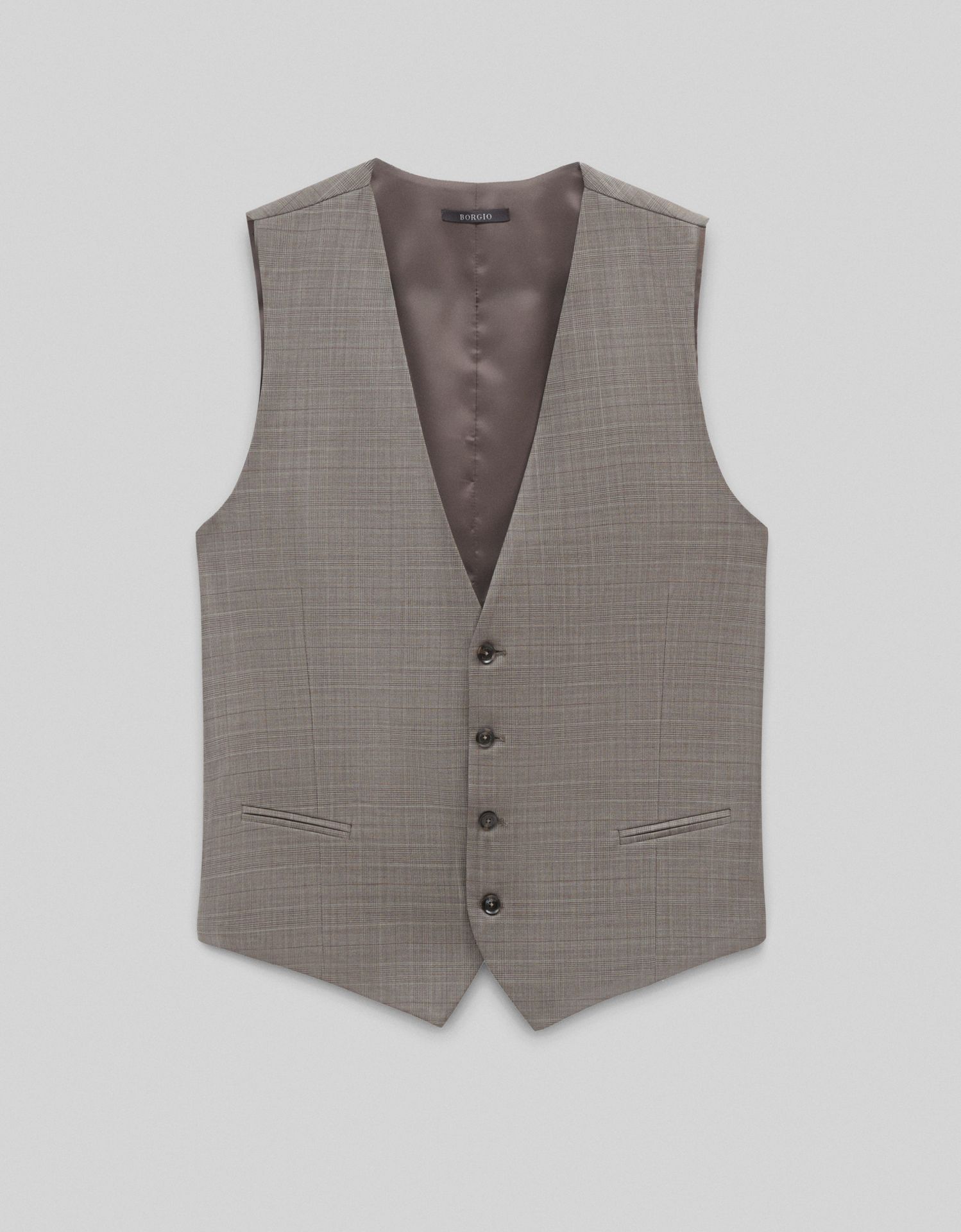 kamizelka do zestawu malgrate slim fit brązowa