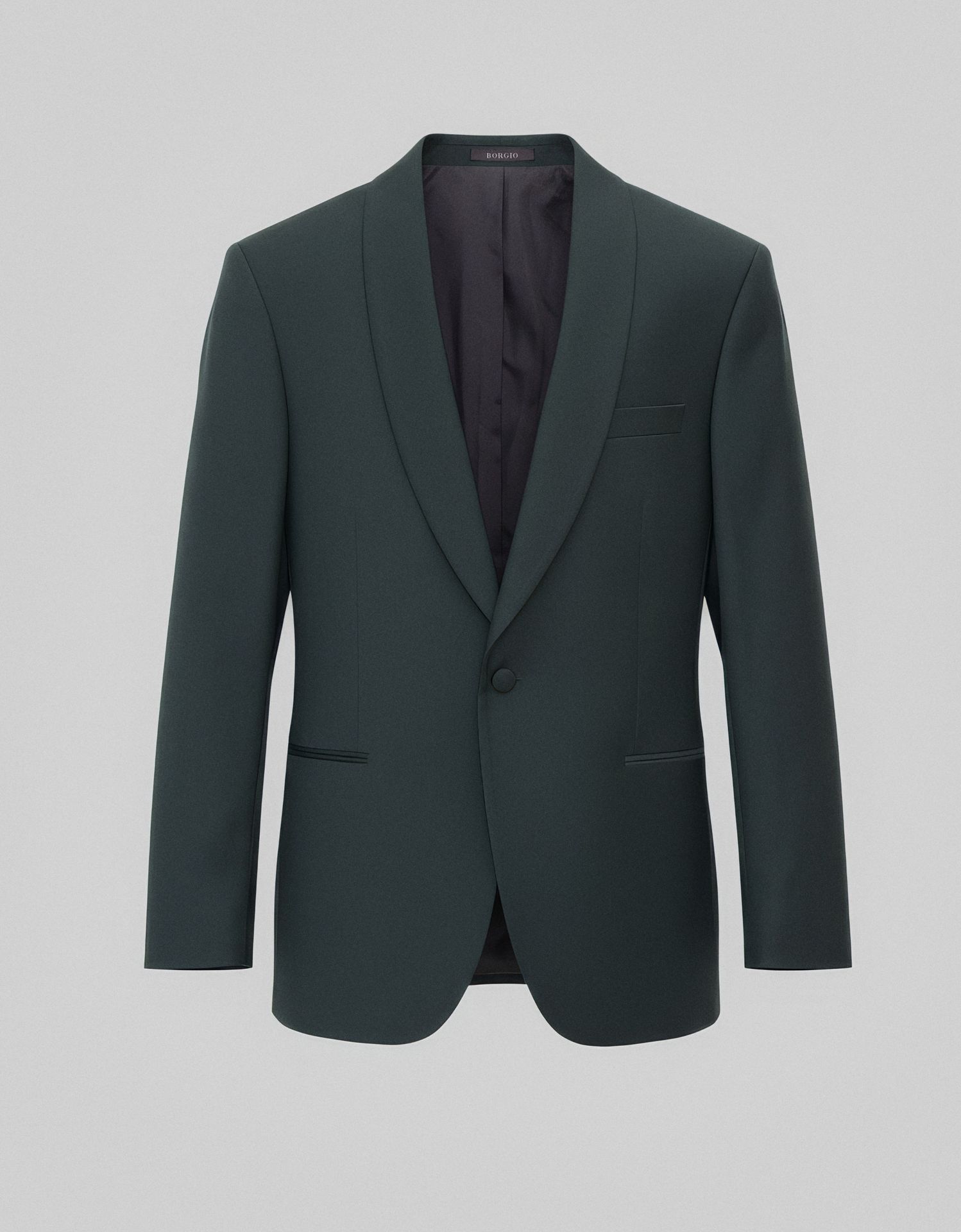 marynarka smokingowa do zestawu cesaro zielona slim fit