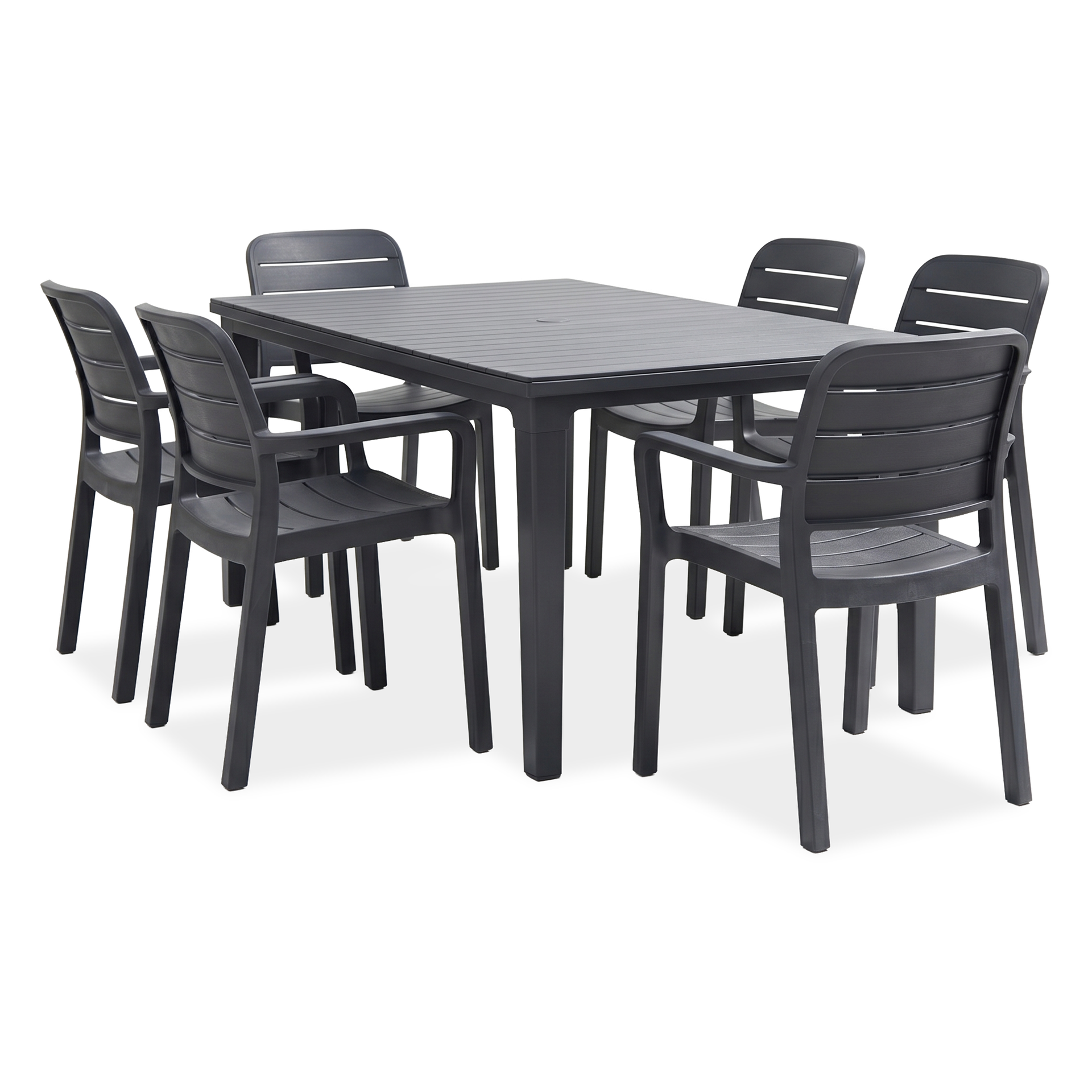 KETER Meble ogrodowe TISARA/ FUTURA 6+1 Graphite 9646