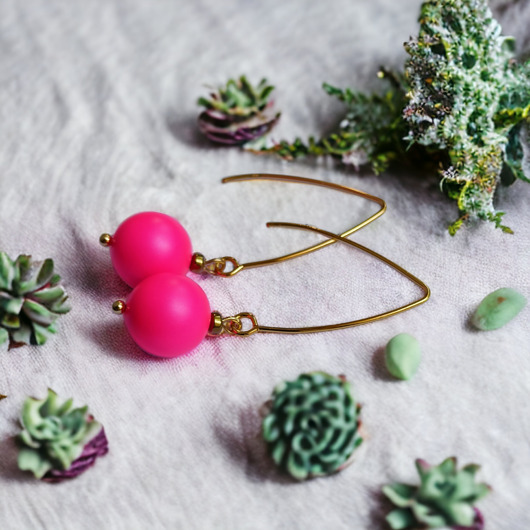 Swarovski neon pearls : neon pink