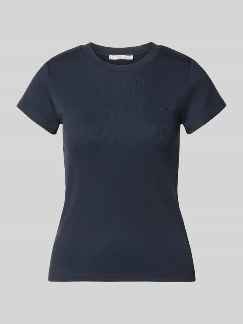 t-shirt o kroju slim fit z mieszanka bawełny model 'MAE'