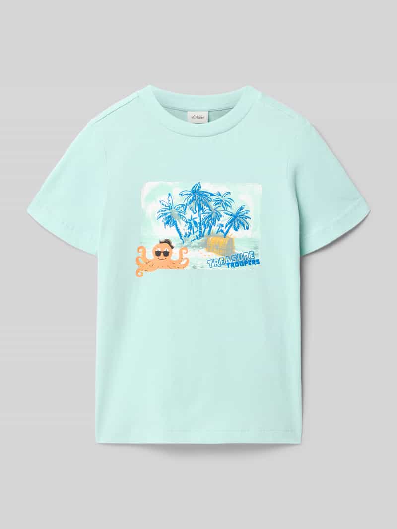 t-shirt o kroju regular fit z dodatkiem bawełny